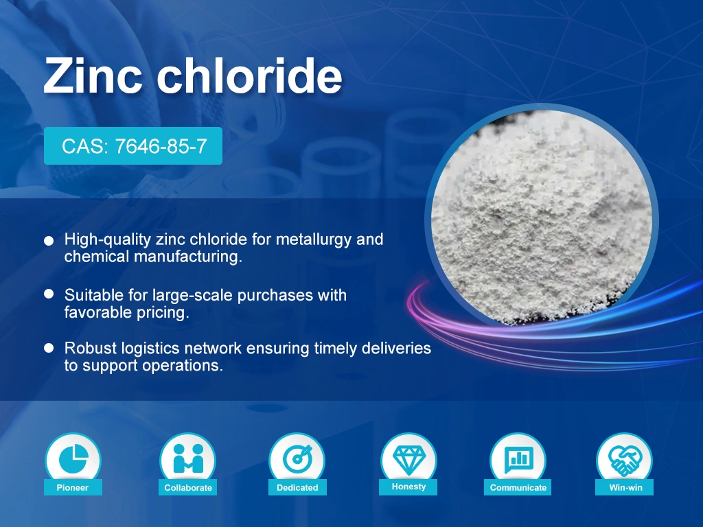 Zinc Chloride(CAS:7646-85-7)Manufacturer and Supplier – Industrial, Pharmaceutical, and Electronic Grades Available