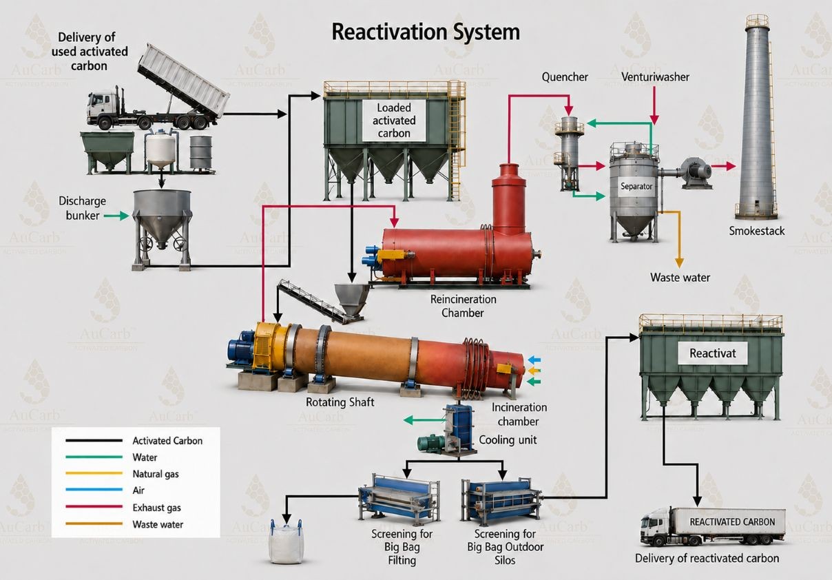 Carbon Regeneration & Reactivation Guide for Gold Mining Coconut shell activated carbon;Carbon Regeneration;gold recovery ;acid washing;loaded or exhausted granular carbons;rotary kilns;adsorption capacity No. 1picture Carbon Regeneration & Reactivation Guide for Gold Mining Coconut shell activated carbon;Carbon Regeneration;gold recovery ;acid washing;loaded or exhausted granular carbons;rotary kilns;adsorption capacity No. 1picture